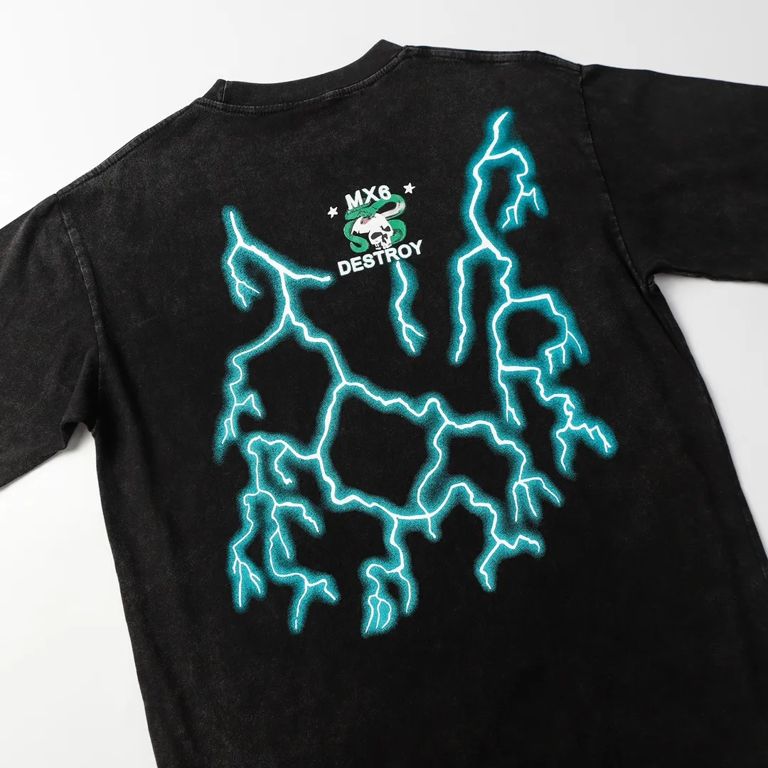 Saint Michael series trendy T craft letter drawing round neck short sleeves Style number: D3201p116 Color: black Size: S M L XL